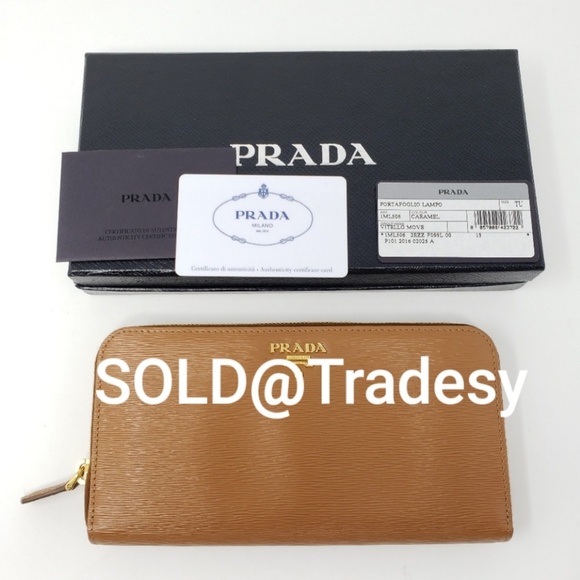 Prada Handbags - 100% Auth Brand New Prada Caramel  Zip Long Wallet